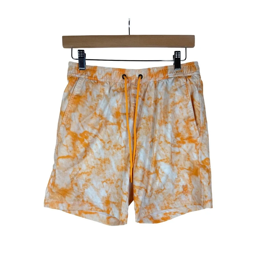 Psycho Bunny Hempstead Swim Trunks‎ size XS Orange/White